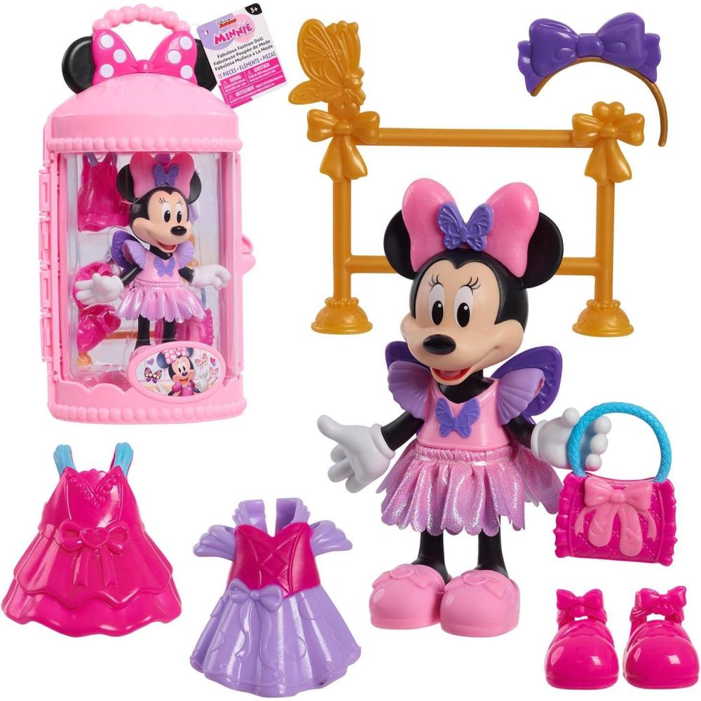 imageDisney Junior Minnie Mouse Fabulous Fashion Ballerina Doll 13piece Doll and Accessories Set Kids Toys for Ages 3 Up by Just Play