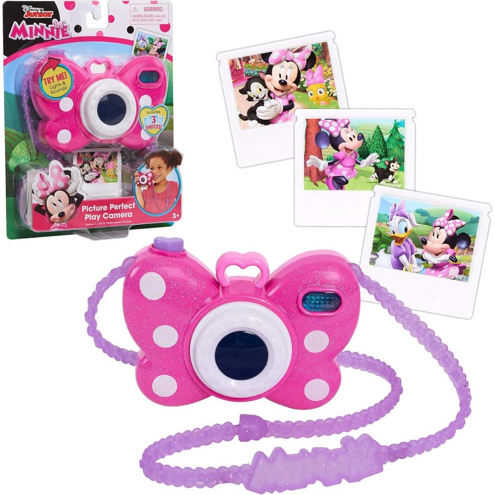 imageDisney Junior Minnie Mouse Picture Perfect Pretend Play Camera Lights Realistic Sounds Holiday Stocking Stuffers Gifts Presents Officially Licensed Kids Toys for Ages 3 Up by Just Play