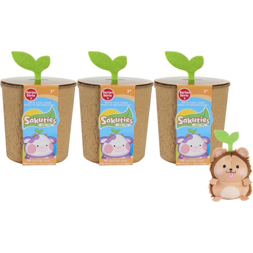 imageSakuties Mini Collectible Stylized Plush Stuffed Animals 3pack Blind Collectible Holiday Stocking Stuffers Gifts Presents Toys for Ages 3 Up by Just Play