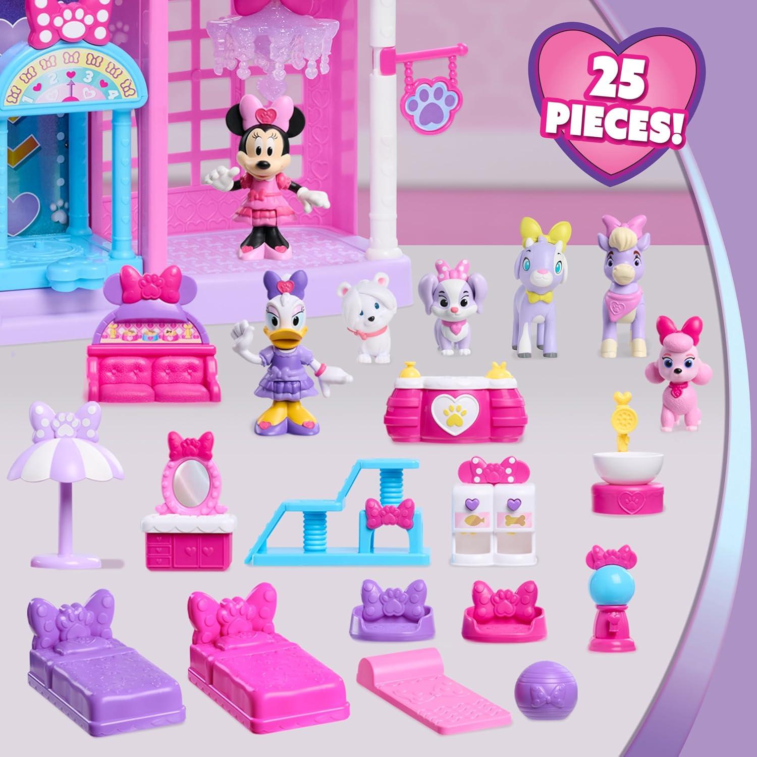 image:imageDisney Jr Minnie Mouse Pet Hotel Playset Amazon Exclusive with 2 Bonus Figures 20 Inch Playset 25 Pieces Included Ages 3 and Up