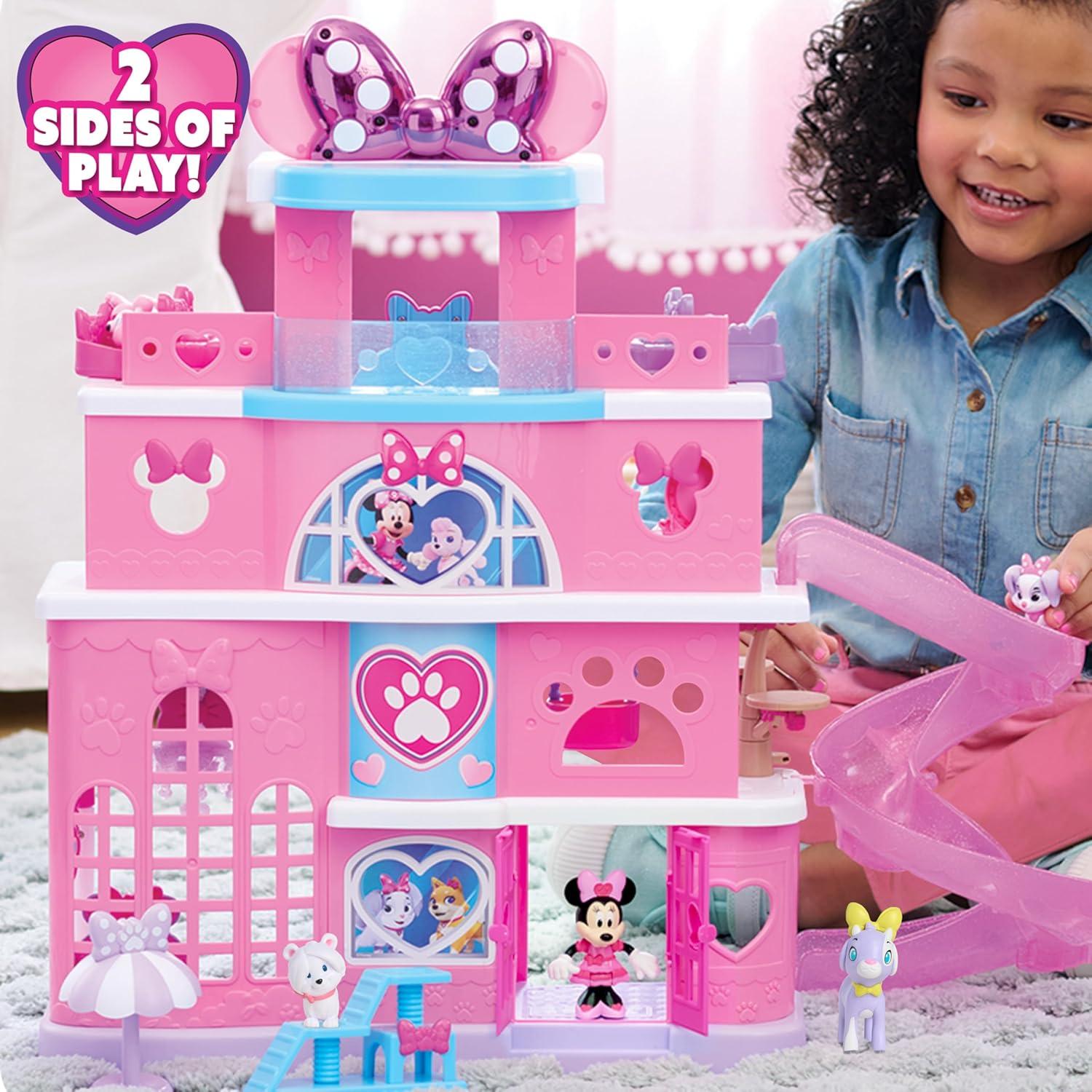 image:imageDisney Jr Minnie Mouse Pet Hotel Playset Amazon Exclusive with 2 Bonus Figures 20 Inch Playset 25 Pieces Included Ages 3 and Up