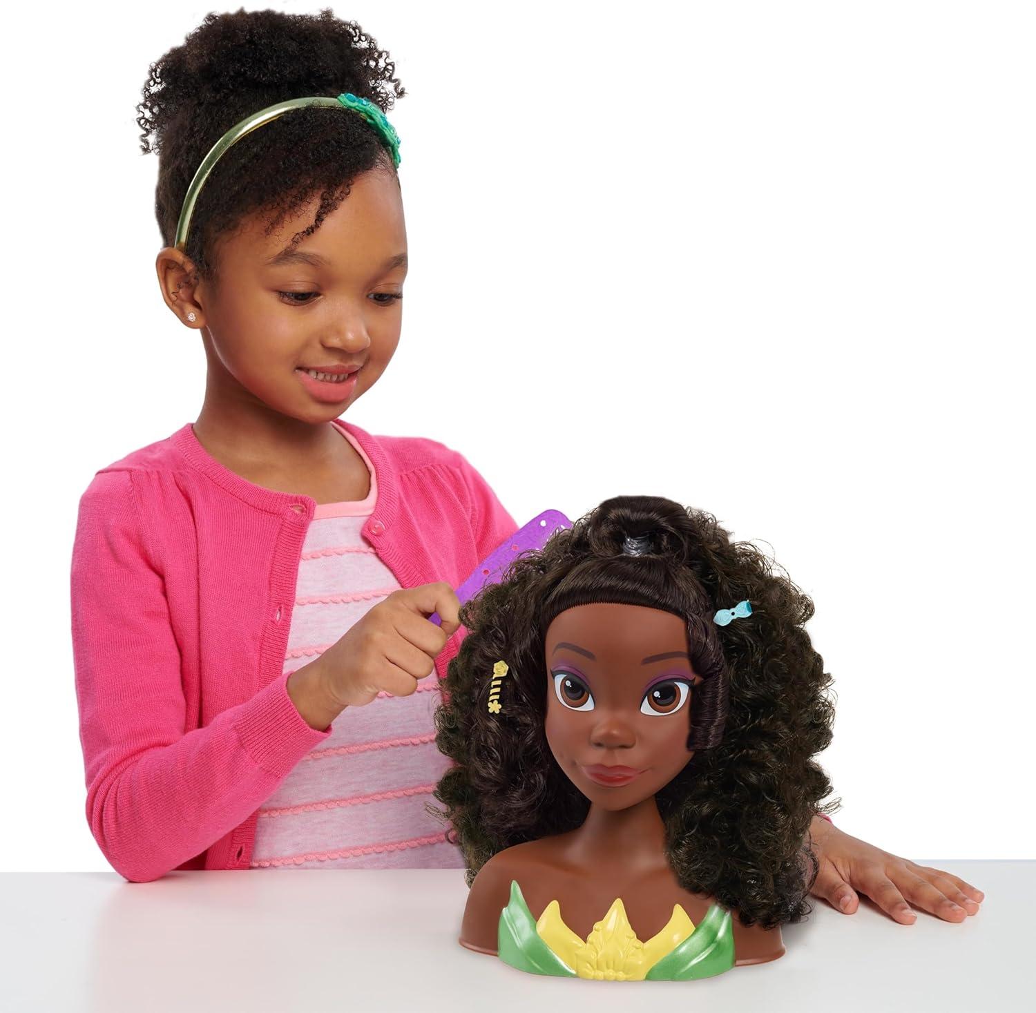 image:imageDisney Princess Tiana Styling Head 14pieces Black Hair Brown Eyes Pretend Play Kids Toys for Ages 3 Up by Just Play