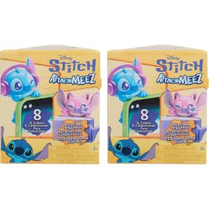 Disney Stitch Attachmeez 2-Pack – Collectible Surprise Mini Figure Blind Box, Hangs Off Books, Phones, Cups & More, UNbox, Attach & Display, for Kids, Fans & Collectors by Just Play
