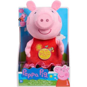 Peppa Pig Great Day for Giggles Peppa 9-inch Plush with Music and Sound, Giggles and Snorts, Kids Toys for Ages 3 Up by Just Play