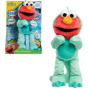 Sesame Street Dino Stomp Elmo 13-Inch Plush Stuffed Animal Sings and Dances, Kids Toys for Ages 18 Month by Just Play(13 inch (Pack of 1))