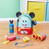 Disney Junior Mickey Mouse Funhouse Adventures Backpack, 5 Piece Pretend Play Set with Lights and Sounds Accessories, Kids Toys for Ages 3 Up by Just Play