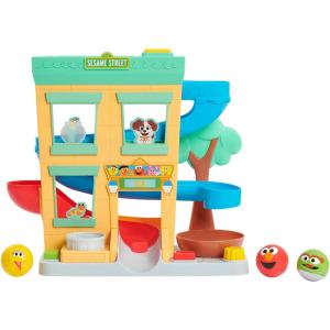 Sesame Street ‘Round The Neighborhood 4-Piece Ball Drop Playset and Figures, Sounds and Phrases, Kids Toys for Ages 12 Month by Just Play