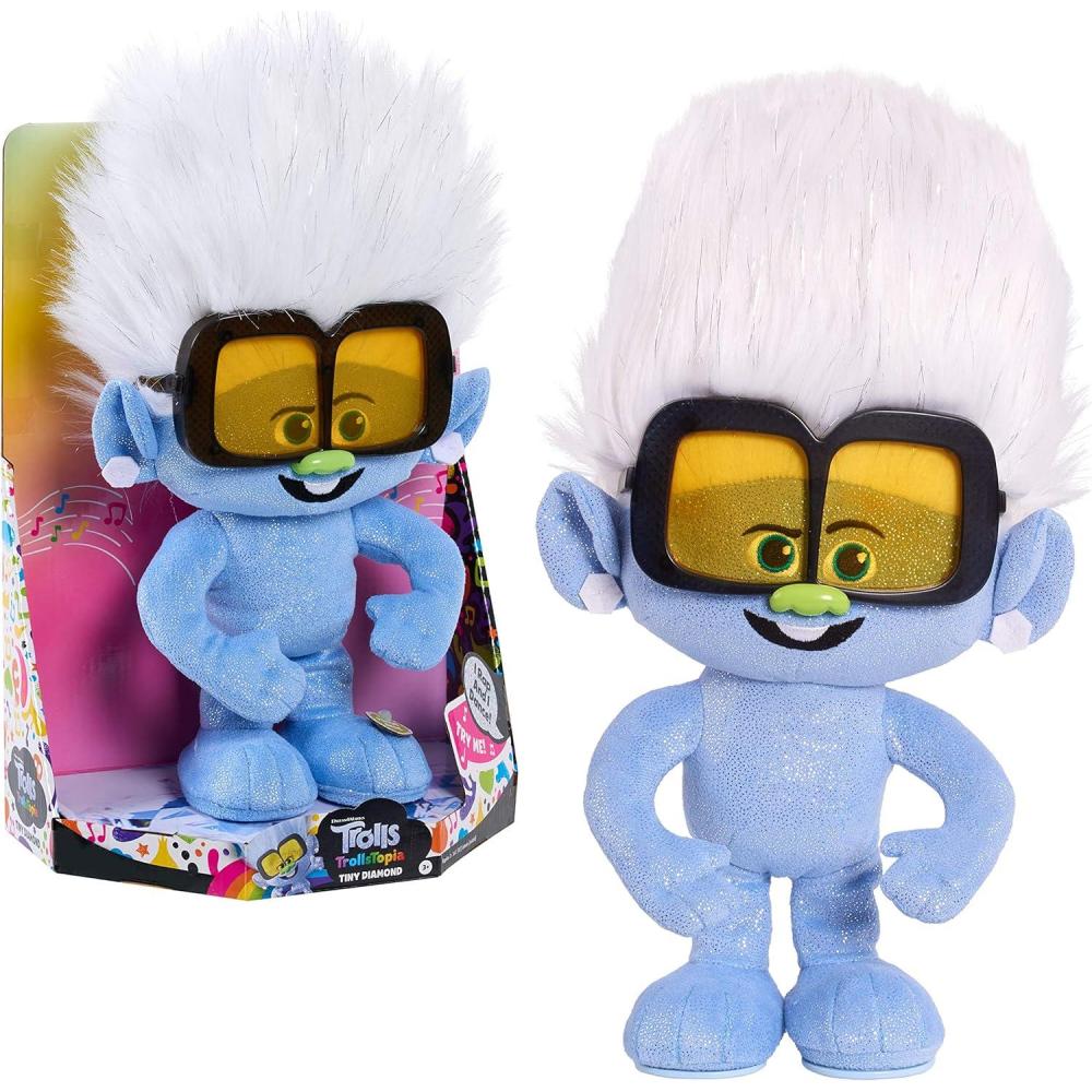 image:imageDreamWorks TrollsTopia Tiny Diamond Dancer Lights and Sounds Musical Plush Kids Toys for Ages 3 Up by Just Play