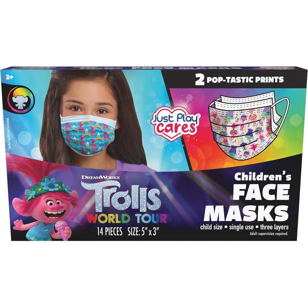 image:imageJust Play Childrens Single Use Face Mask Trolls World Tour 14 Count Small Ages 27 Kids Toys for Ages 2 UpTrolls World Tour Childrens Face Mask