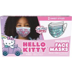Just Play Children’s Single Use Face Mask, Trolls World Tour, 14 Count, Small, Ages 2-7, Kids Toys for Ages 2 Up(Hello Kitty Children’s Face Mask)