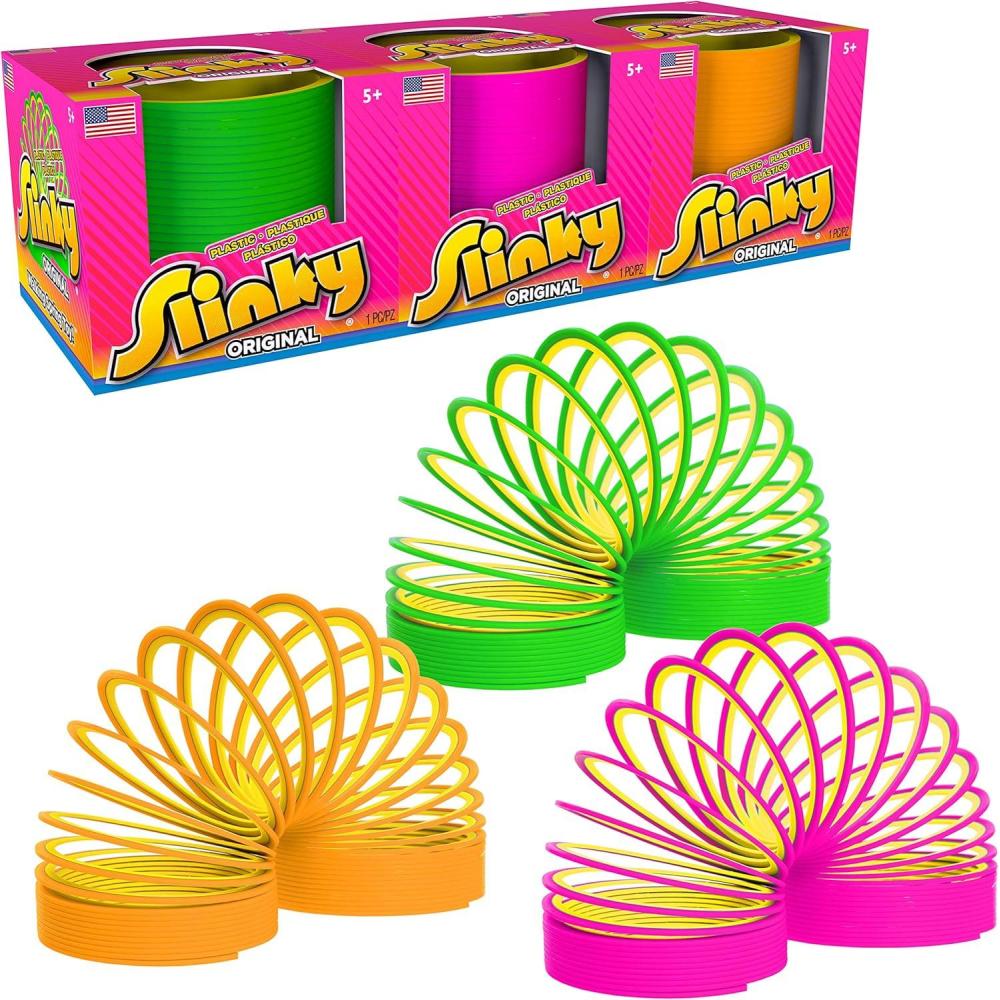 image:imageSlinky the Original Walking Spring Toy Plastic Slinky 3Pack Multicolor Neon Spring Toys Kids Toys for Ages 5 Up by Just Play