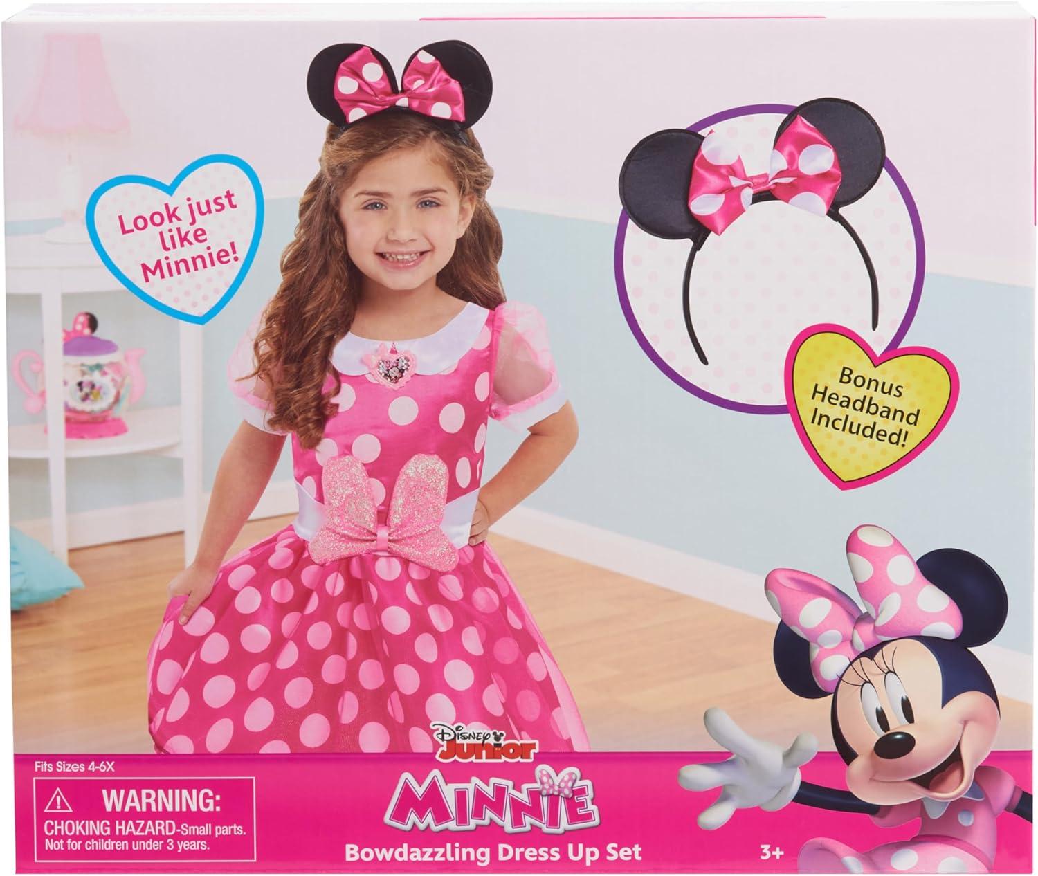 image:imageDisney Junior Minnie Mouse Bowdazzling Dress Includes Minnie Ears Headband Dress Up and Pretend Play Kids Toys for Ages 3 Up by Just Play
