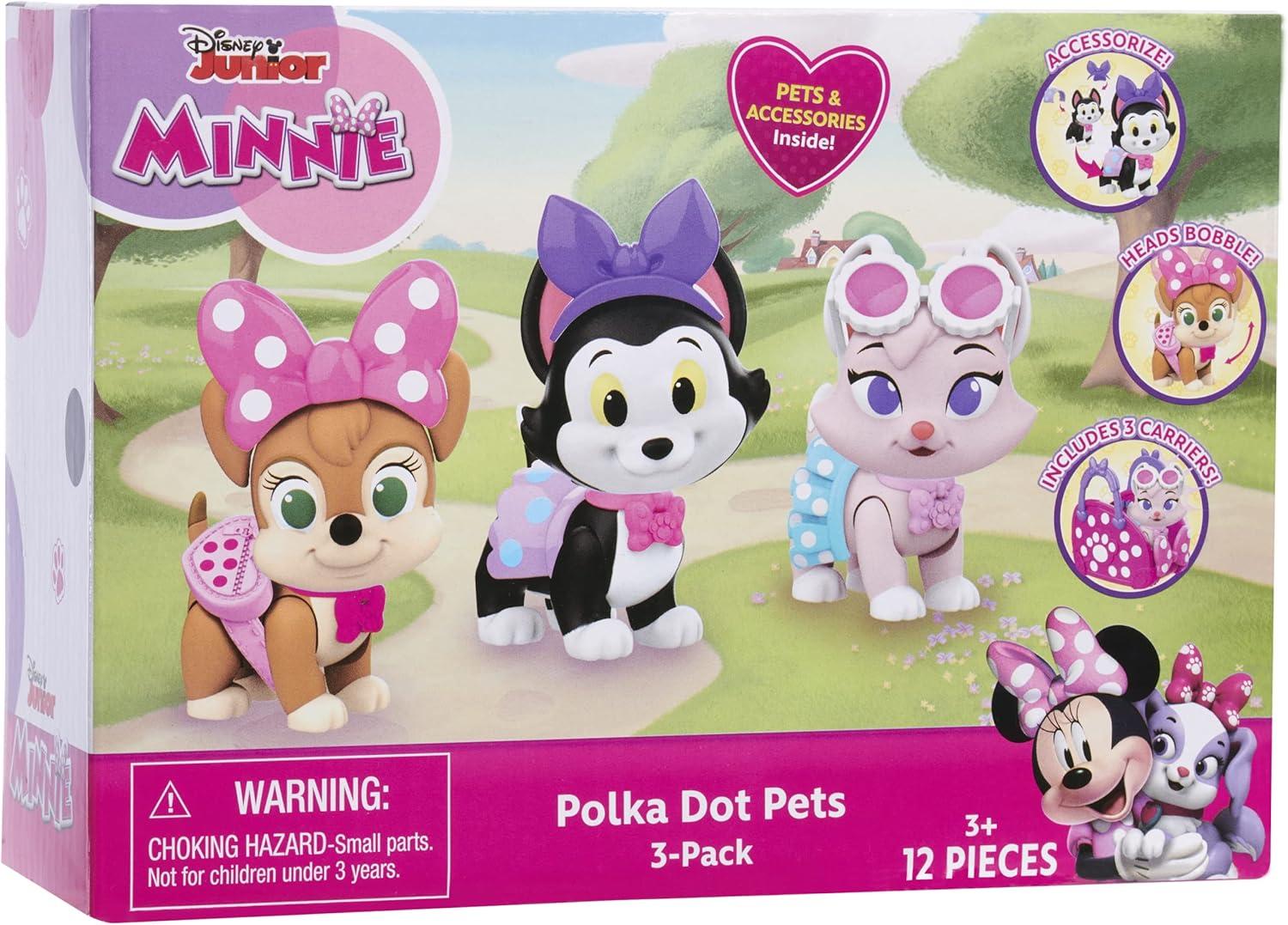 image:imageDisney Junior Minnie Mouse Polka Dot Pets 3Pack Figures and Accessories Kids Toys for Ages 3 Up Amazon Exclusive by Just Play