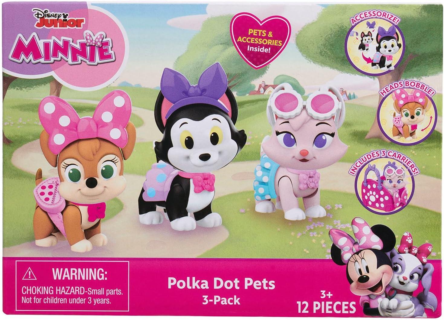 image:imageDisney Junior Minnie Mouse Polka Dot Pets 3Pack Figures and Accessories Kids Toys for Ages 3 Up Amazon Exclusive by Just Play