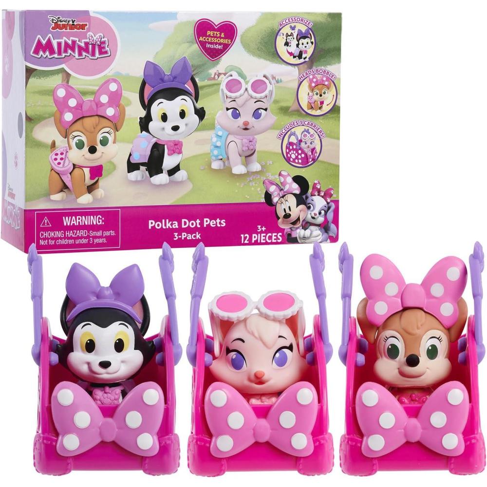 image:imageDisney Junior Minnie Mouse Polka Dot Pets 3Pack Figures and Accessories Kids Toys for Ages 3 Up Amazon Exclusive by Just Play