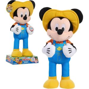 Disney Junior Farmer Mickey Mouse Feature Plush, Lights, Phrases, and Movement, Kids Toys for Ages 3 Up, Amazon Exclusive by Just Play