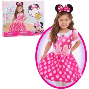 Disney Junior Minnie Mouse Bowdazzling Dress, Includes Minnie Ears Headband, Dress Up and Pretend Play, Kids Toys for Ages 3 Up by Just Play