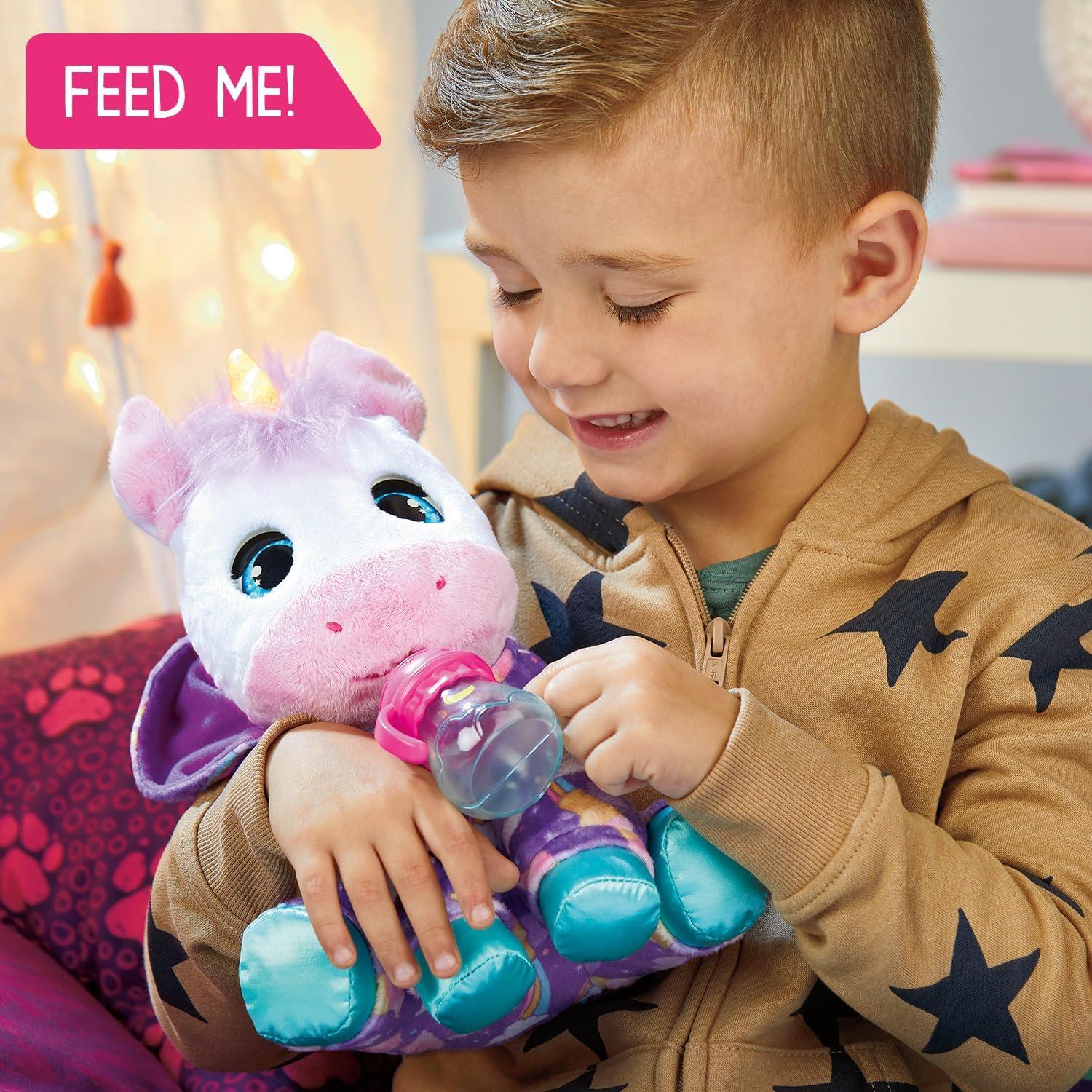 image:imagefurReal Sweet Jammiecorn Unicorn Interactive 8inch Plush Stuffed Animal with Lights and Over 30 Sounds and Reactions Kids Toys for Ages 4 Up by Just Play