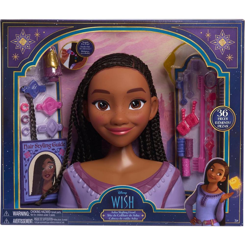 image:imageJust Play Disney Wish Asha Styling Head with Accessories 26Pieces Pretend Play Kids Toys for Ages 3 Up