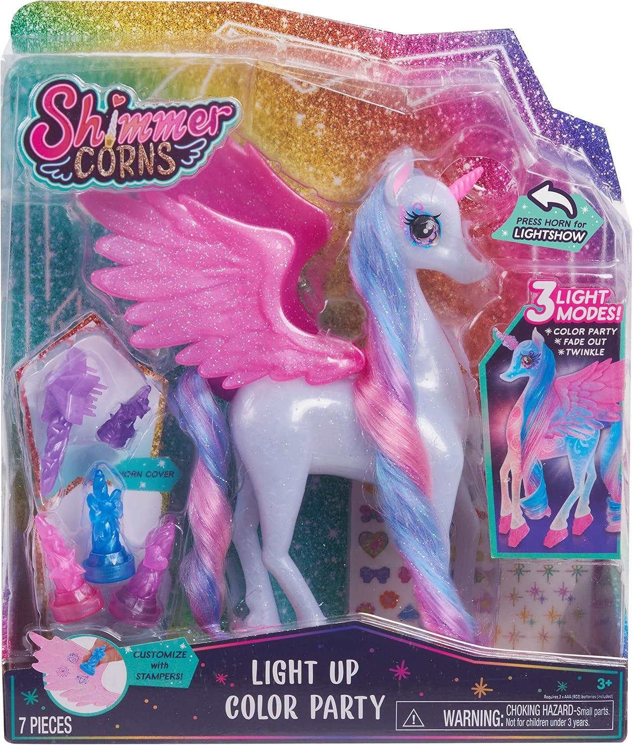 image:imageShimmercorns Light Up Color Party Light Up Unicorn Girls Activity Set 7 Pieces Kids Toys for Ages 3 Up by Just Play