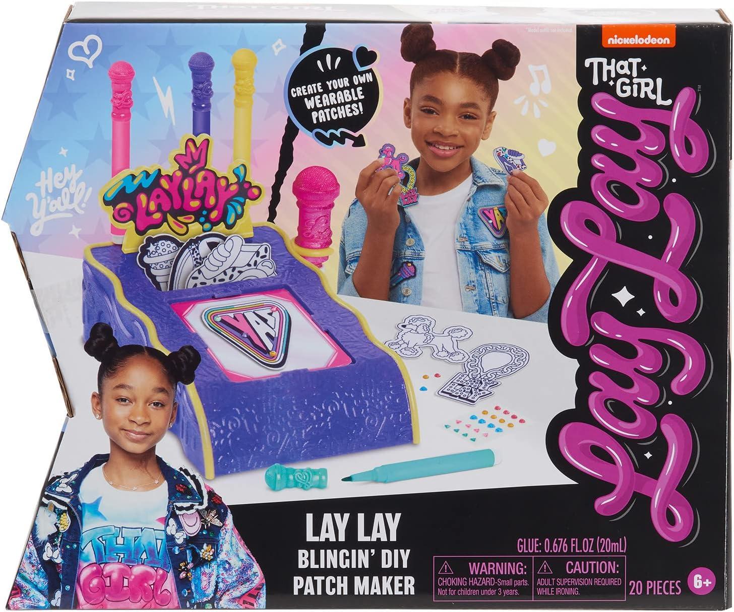 image:imageJust Play That Girl Lay Lays Blingin DIY Patch Maker 12 Satin IronOn Patches 19pieces Arts and Crafts Activity Set Kids Toys for Ages 6 Up