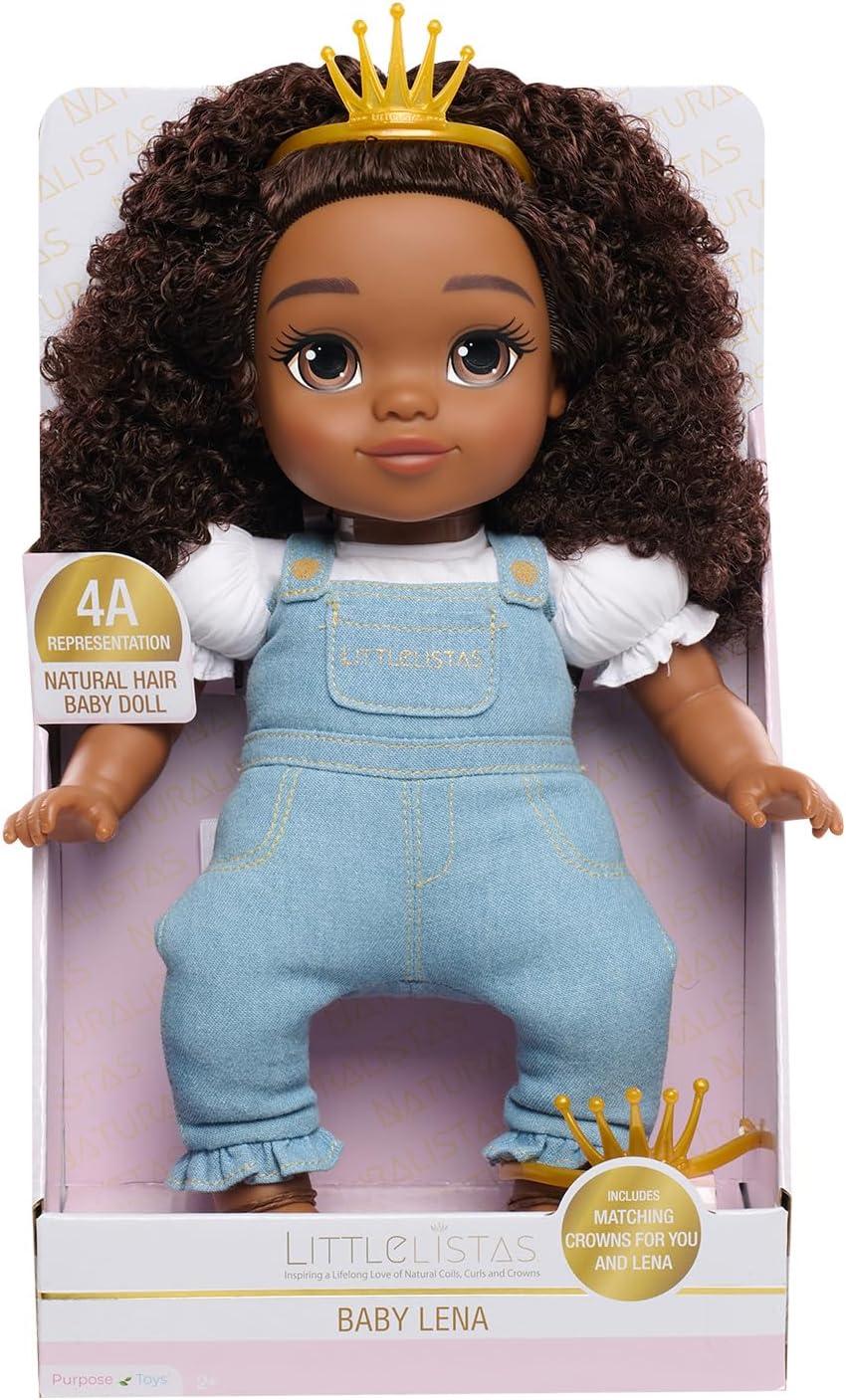 image:imageLittlelistas Lily 14inch CROWNED Natural Hair Baby Doll amp Accessories Coily 4A Textured Hair Medium Brown Complexion for Ages 3 Up An Extension of NATURALISTAS dollsLittlelistas Lena