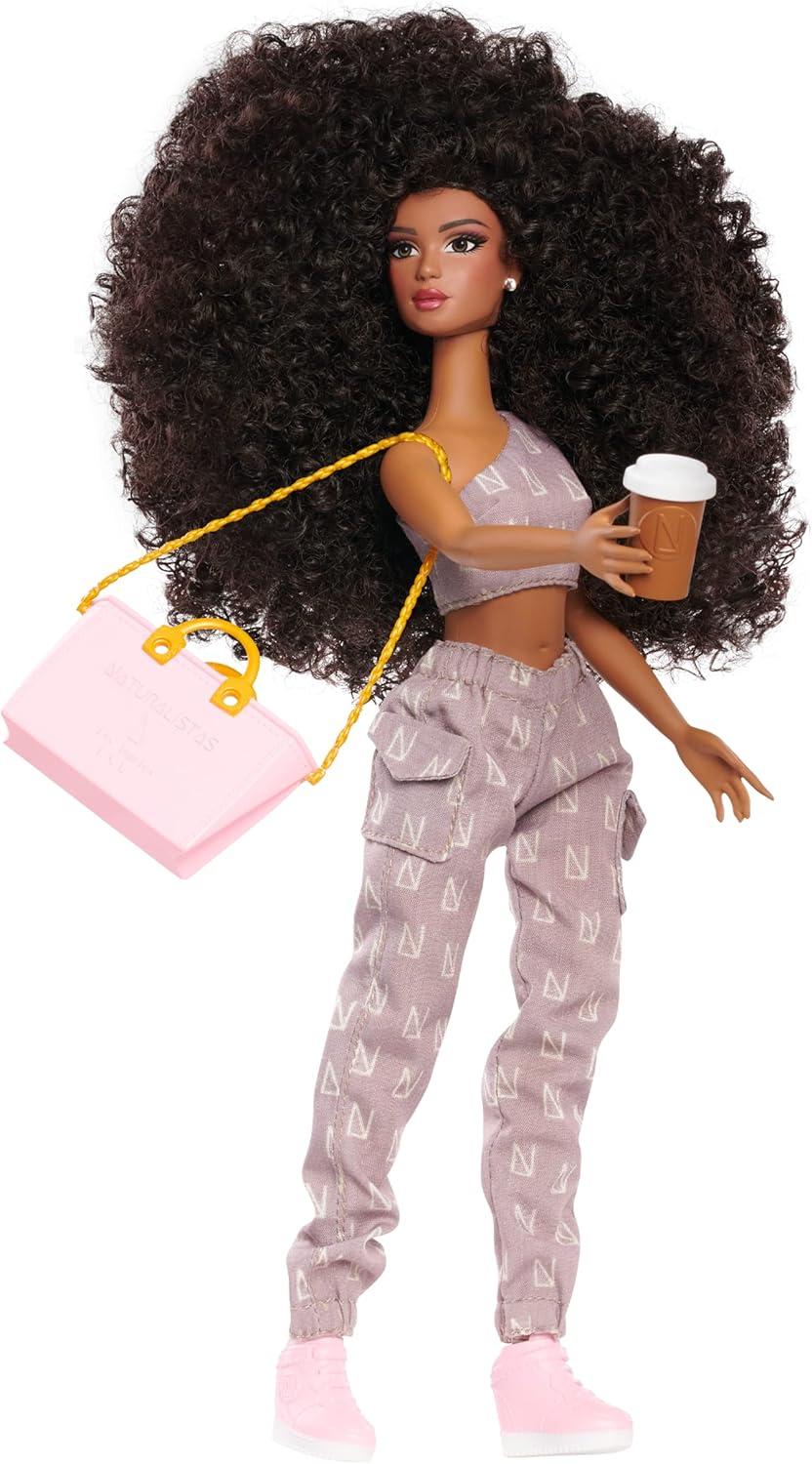 image:imageNaturalistas 115inch Fashion Doll and Accessories Kelsey 4B Textured Hair Light Brown Skin Tone115 inch