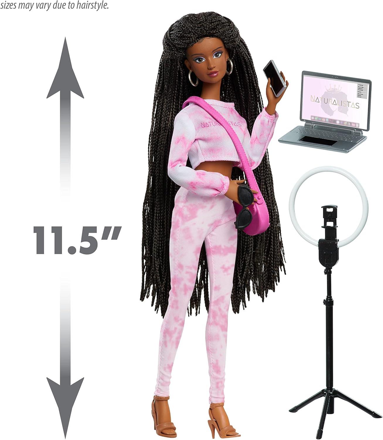 image:imageNaturalistas 115inch Grace Fashion Doll and Accessories with 4B Textured Hair Medium Brown Skin Tone Deluxe Influencer Set