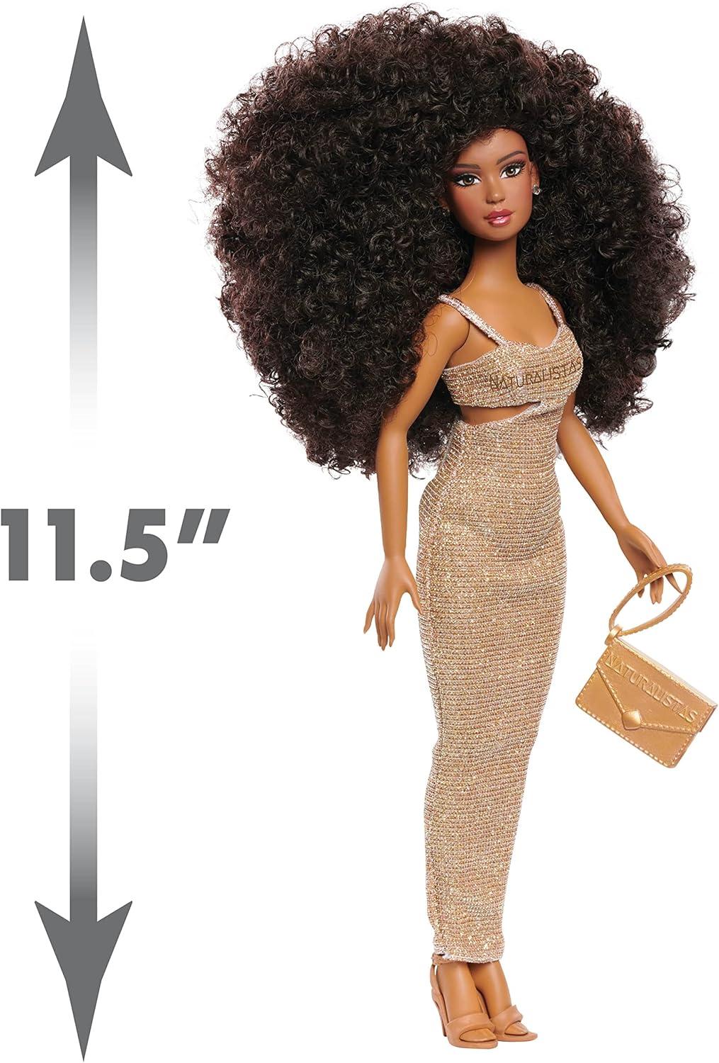 image:imageNaturalistas 11inch Fashion Doll Dayna and Accessories Dark Brown Hair Brown Eyes Pretend Play