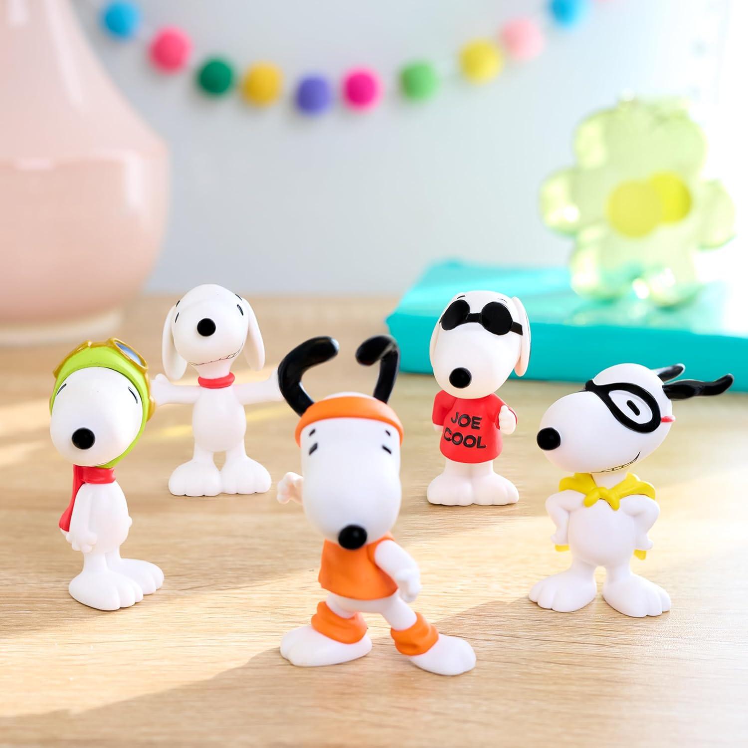 image:imagePeanuts Snoopy Collectible Figure Set 5Pack of Snoopy Figurines Featuring Joe Cool Flying Ace Flashbeagle amp More Official Toys for Kids amp Collectors