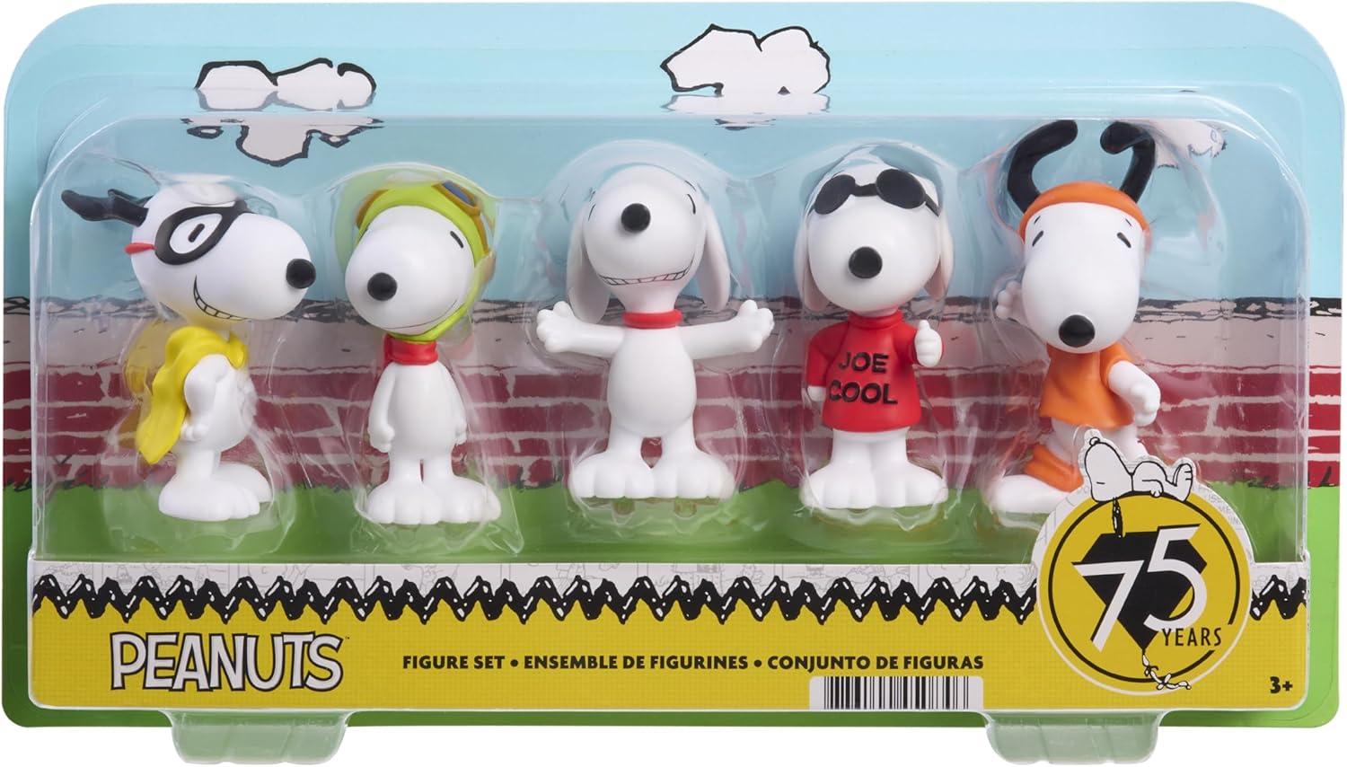 image:imagePeanuts Snoopy Collectible Figure Set 5Pack of Snoopy Figurines Featuring Joe Cool Flying Ace Flashbeagle amp More Official Toys for Kids amp Collectors