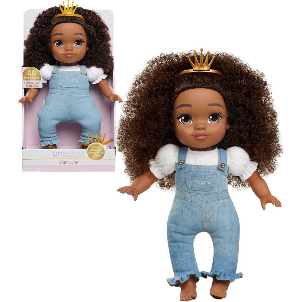 image:imageLittlelistas Lily 14inch CROWNED Natural Hair Baby Doll amp Accessories Coily 4A Textured Hair Medium Brown Complexion for Ages 3 Up An Extension of NATURALISTAS dollsLittlelistas Lena