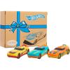 Hot Wheels Glow Riders 3-Pack Set, Red Teal and Yellow Toy Cars with Lights and Sounds