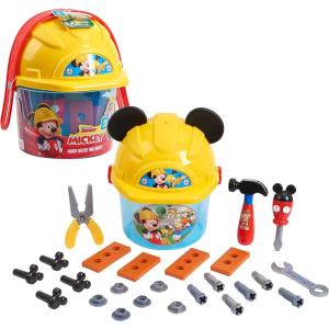 Disney Junior Mickey Mouse Handy Helper Tool Bucket Construction Role Play Set, 25-pieces, Kids Toys for Ages 3 Up by Just Play