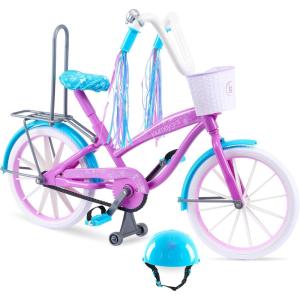 Journey Girls Bike with Helmet, Streamers, Basket, and Wheels that Roll for 18-Inch Journey Girls Doll