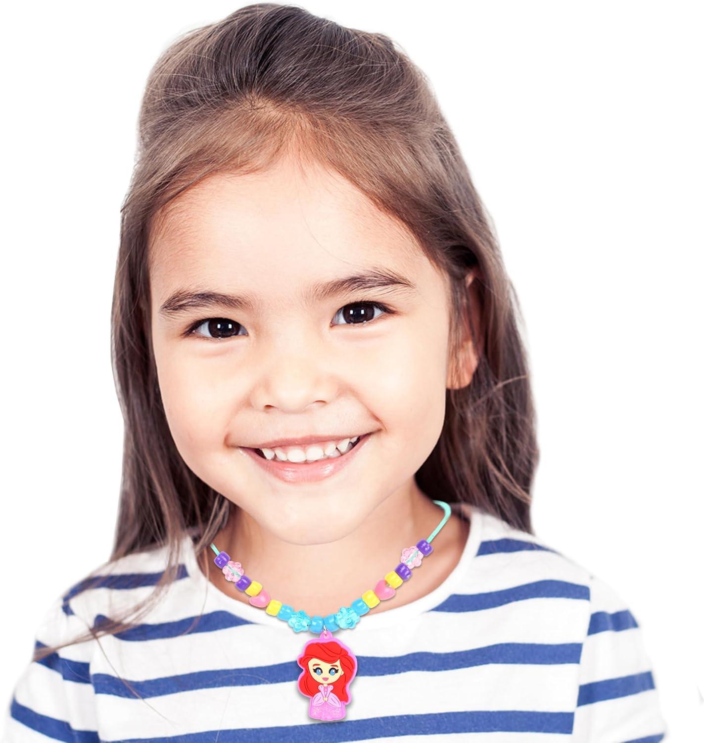 image:imageDisney Princess Necklace Activity Case Jewelry Making Kit with Beads Charms amp Strings Create Custom Princess Necklaces Craft Gift for Girls Ages 3 Portable Storage Case Included