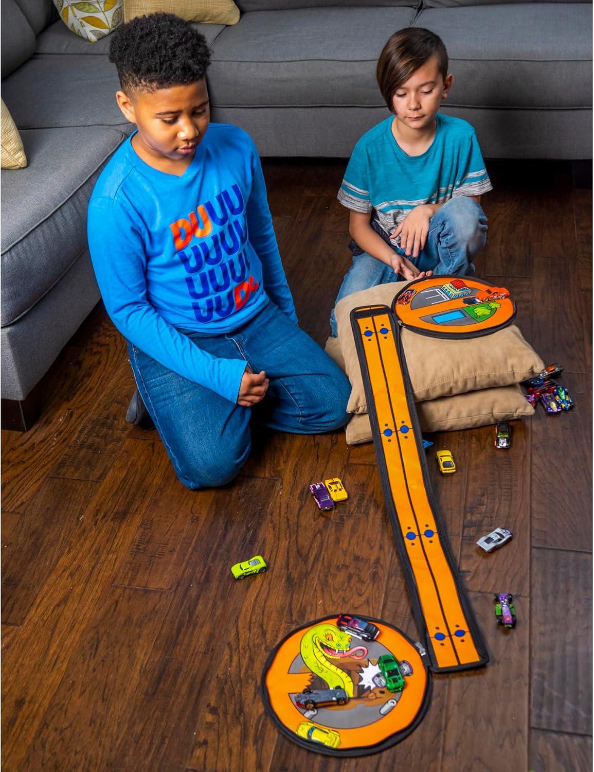 image:imageHot Wheels Tara Toy ZipBin Wheelie Track Pack Unzips Into A Racetrack Mat Holds 100 Toy Cars Storage amp Play Circle Tire Design Kids Ages 3