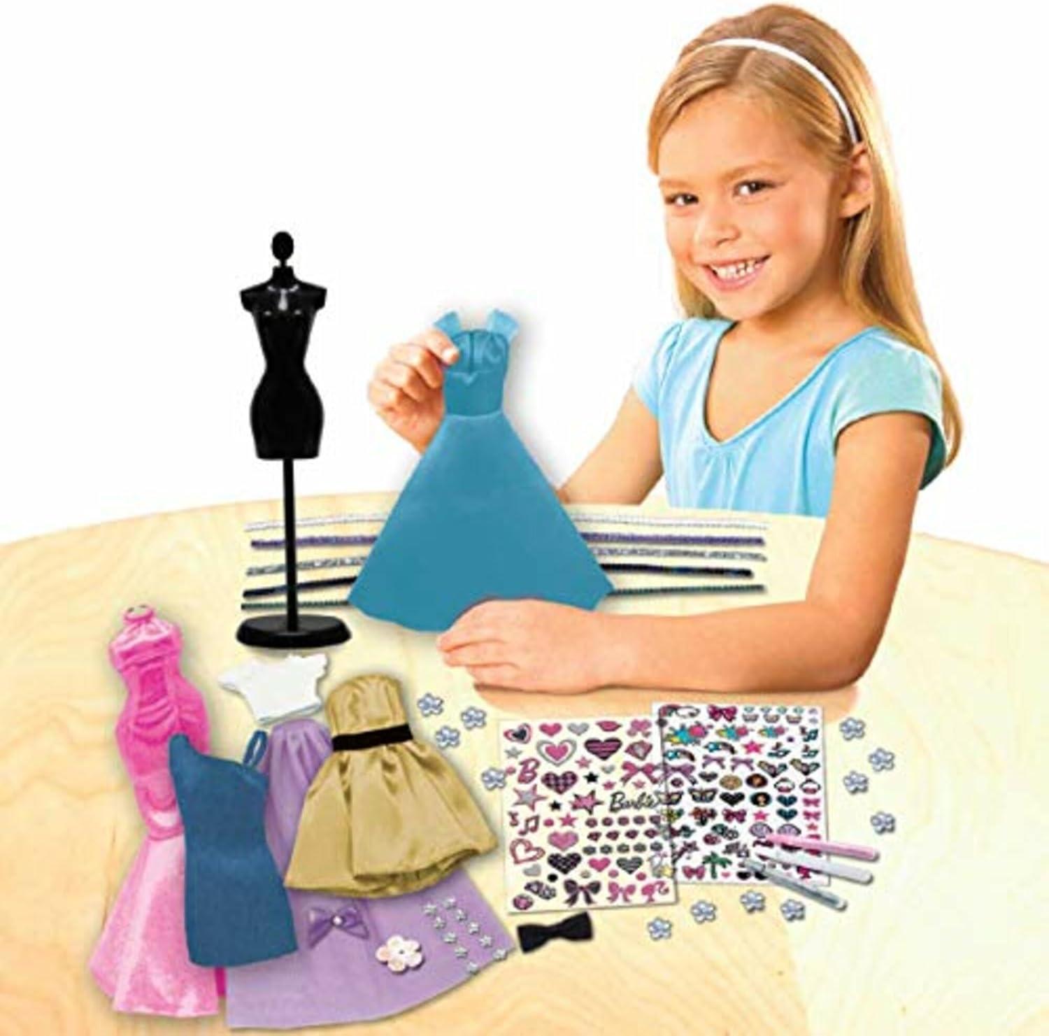 image:imageTara Toys Barbie Be a Real Fashion Designer Classic Set DIY Doll Clothing Kit for Girls with Fabric Ribbons Stickers amp Sketchbook Creative Fashion Toy for Ages 6BARBIE CLASSIC