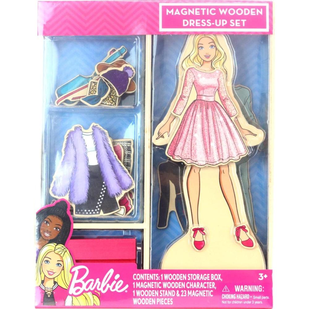 image:imageTara Toy Princess Magnetic Wooden Dress Up Pretend Play Set for Girls Ages 3 with Wooden Doll MixandMatch Outfits amp Storage Box Great for Travel and PlaydatesBarbie