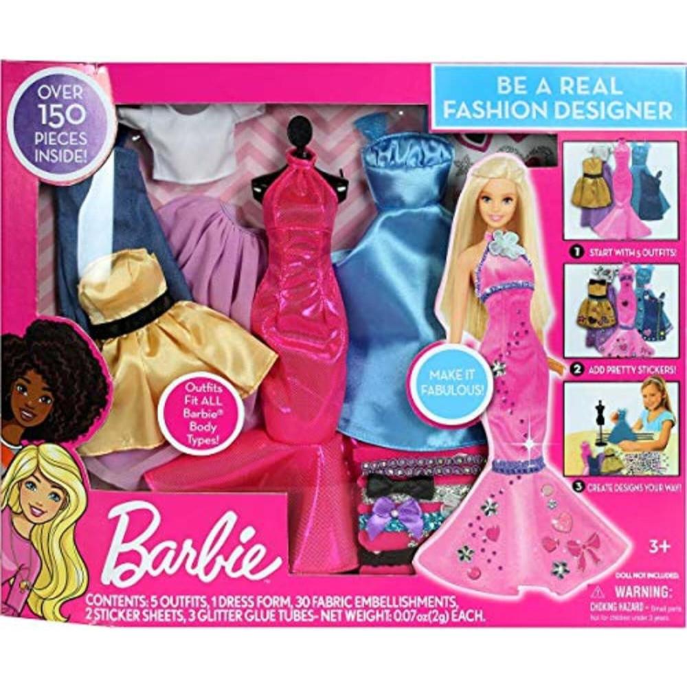 image:imageTara Toys Barbie Be a Real Fashion Designer Classic Set DIY Doll Clothing Kit for Girls with Fabric Ribbons Stickers amp Sketchbook Creative Fashion Toy for Ages 6BARBIE CLASSIC