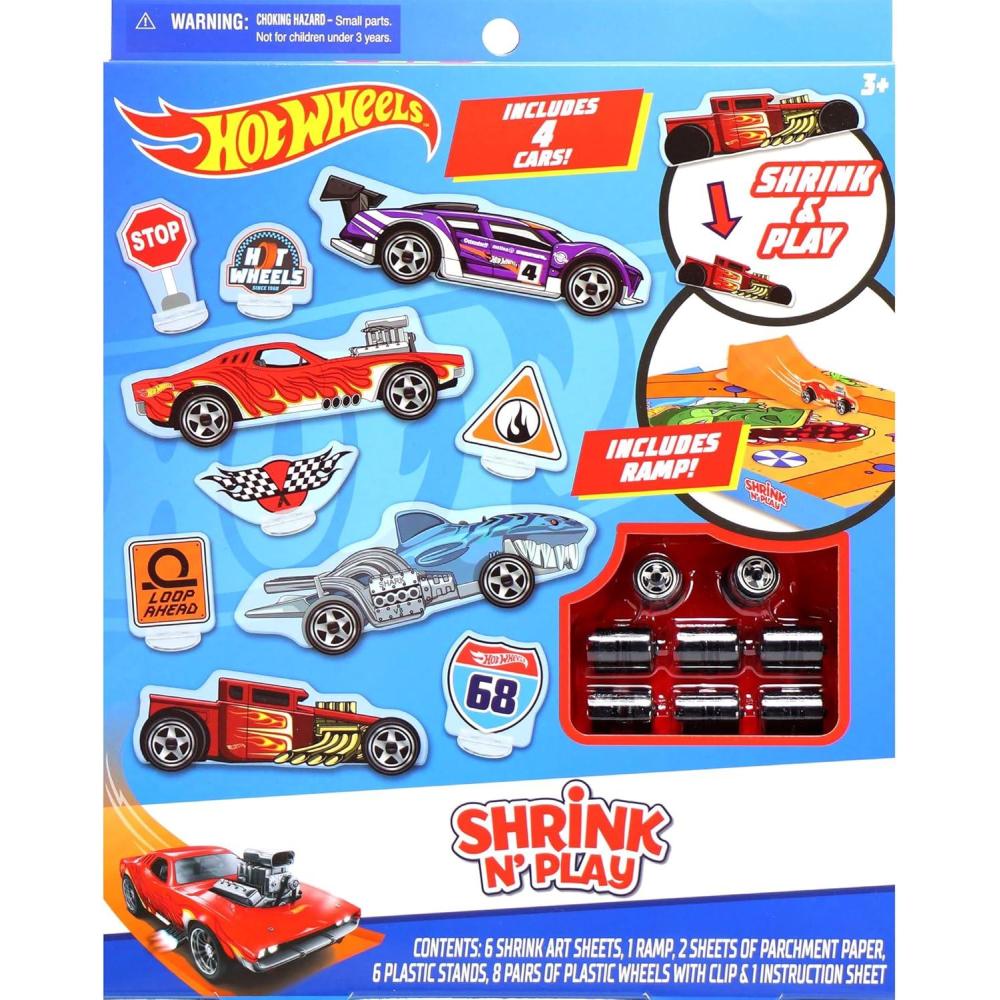 image:imageTara Toys Hot Wheels Shrinky Dinks Craft Kit  Create Custom Car Designs with PreCut Shrink Art Sheets Colored Pencils amp Keychains  Creative Activity for Kids Ages 5Hot Wheels