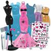 Tara Toys Barbie Be a Real Fashion Designer Classic Set DIY Doll Clothing Kit for Girls with Fabric, Ribbons, Stickers & Sketchbook Creative Fashion Toy for Ages 6+(BARBIE CLASSIC)