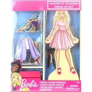 Tara Toy Princess Magnetic Wooden Dress Up – Pretend Play Set for Girls Ages 3+ with Wooden Doll, Mix-and-Match Outfits & Storage Box Great for Travel and Playdates(Barbie)