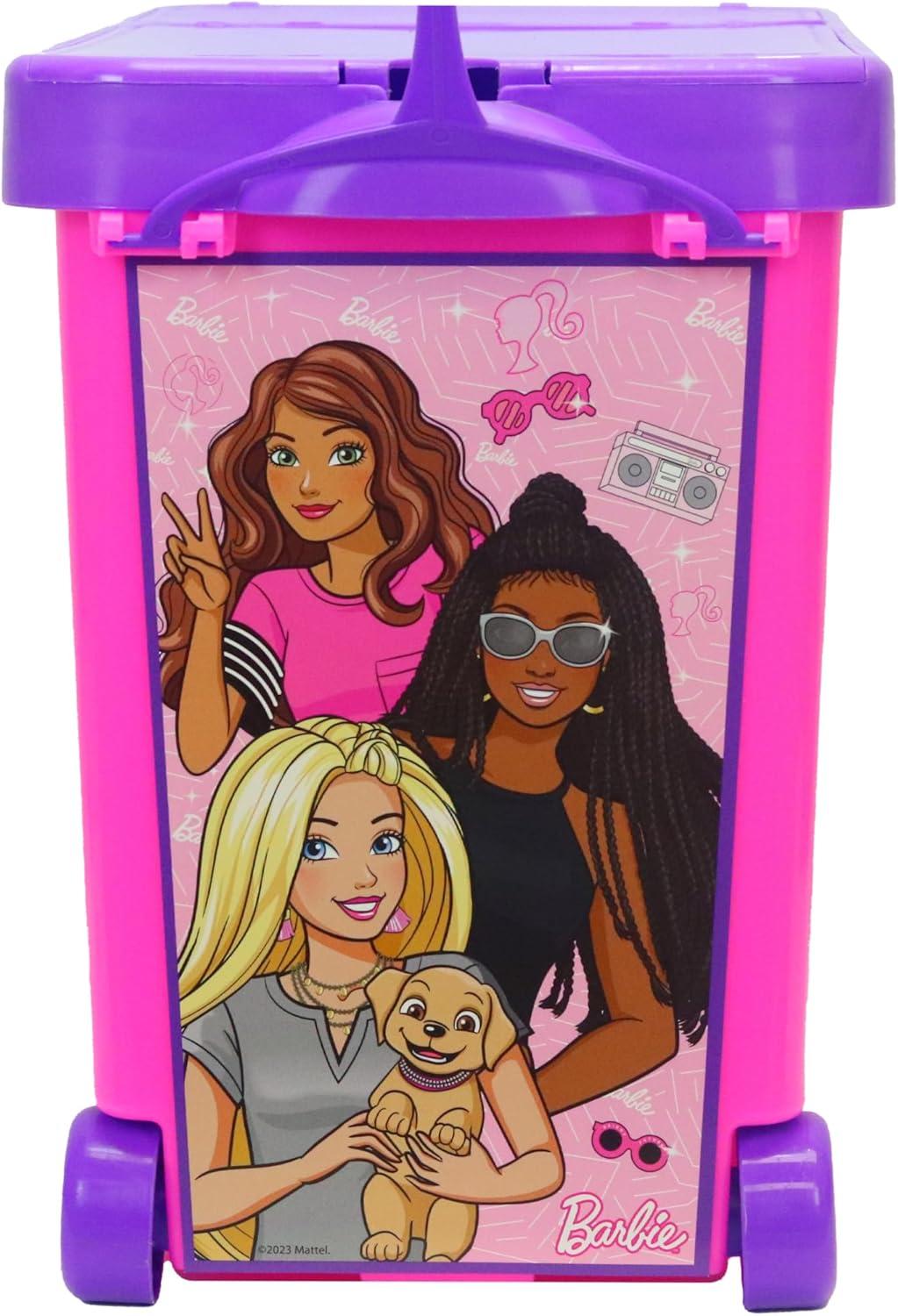 image:imageBarbie Store It All Rolling Storage Bin ExtraLarge Organizer Case with Wheels amp Handle for Barbie Dolls Clothes Accessories amp Playsets Pink Portable Travel Toy BoxRolling Case