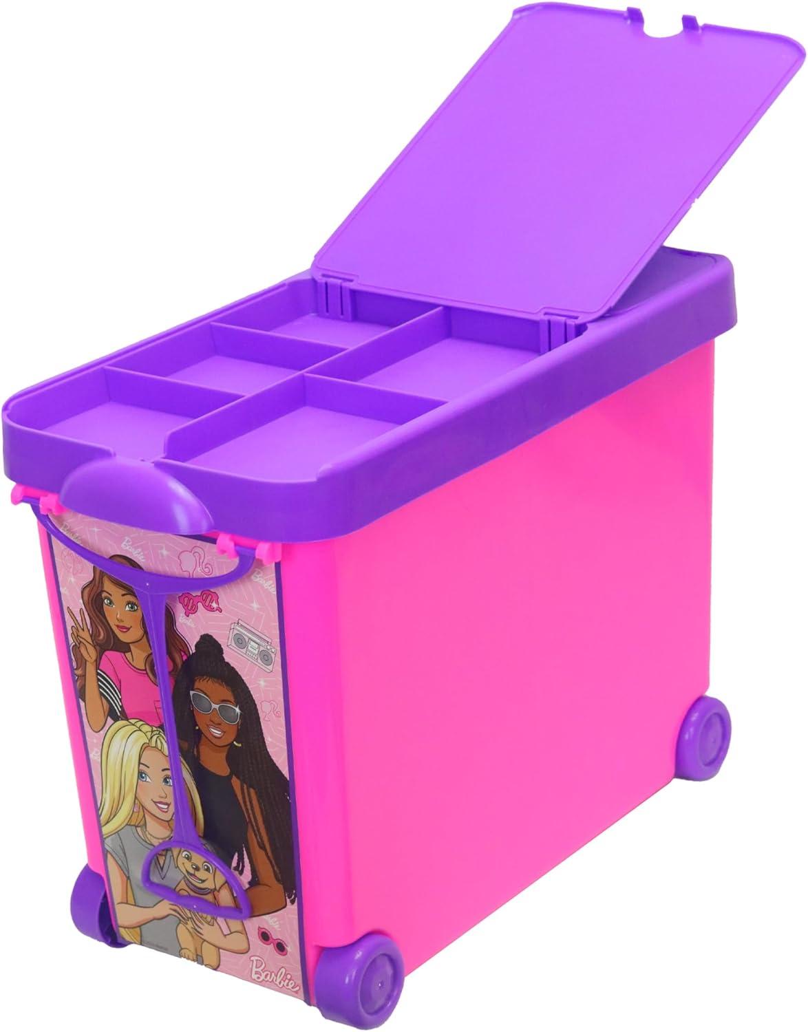 image:imageBarbie Store It All Rolling Storage Bin ExtraLarge Organizer Case with Wheels amp Handle for Barbie Dolls Clothes Accessories amp Playsets Pink Portable Travel Toy BoxRolling Case