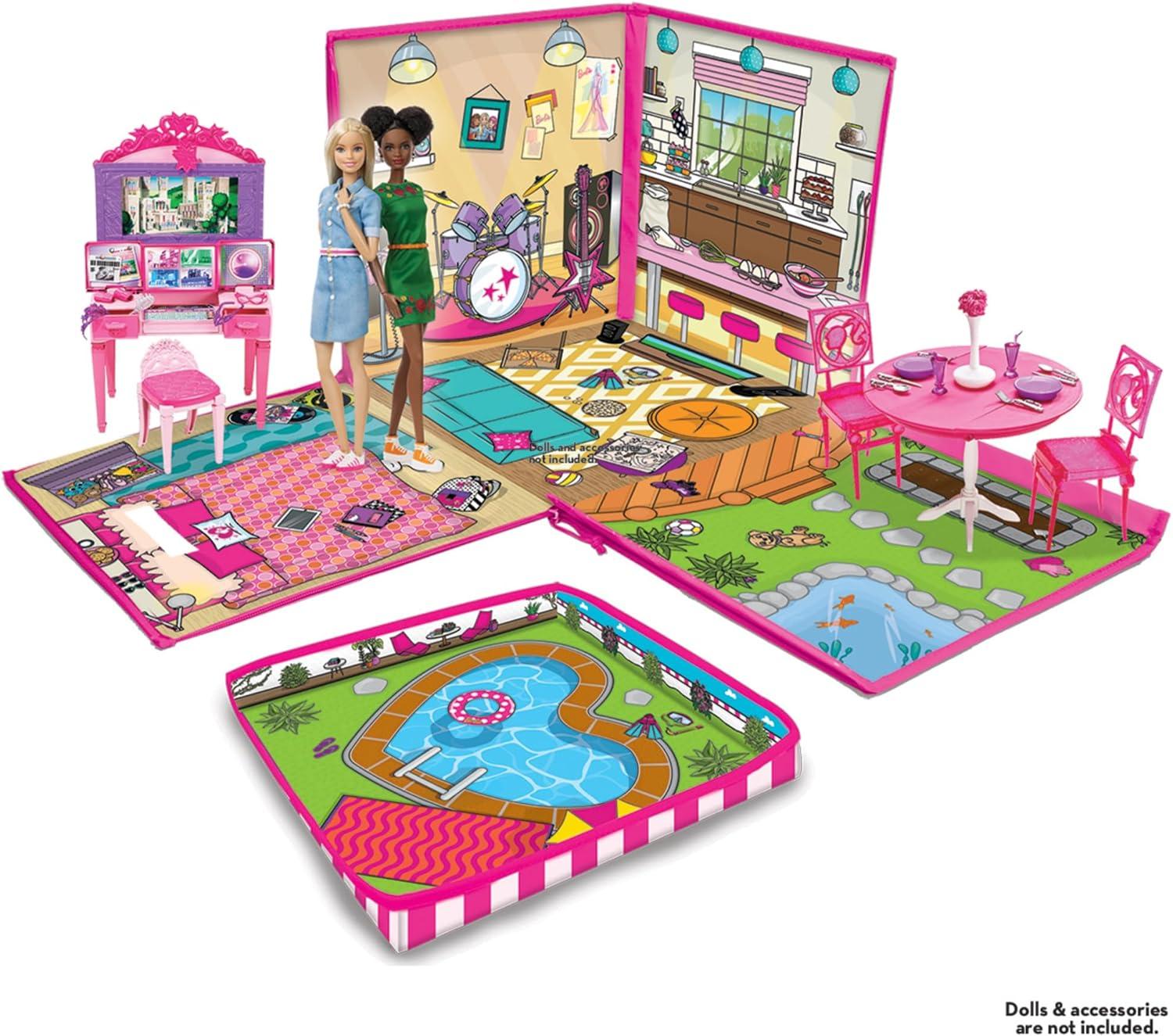 image:imageBarbie ZipBin 40 Doll Dream House Toy Box amp PlaymatEnglish