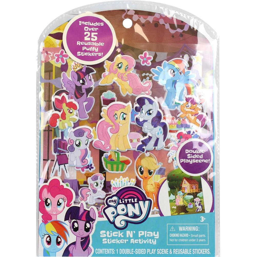 image:imageTara Toy Minnie Mouse Stick N Play 25ct Resuable Stickers Double Sided SceneMy Little Pony