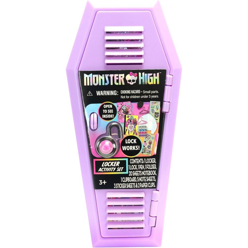 image:imageTara Toy Monster High Design Activity Locker  Doodle amp Decorate Lavender CoffinShaped Storage Case wLock Mini Stationary Supplies amp Notebook Kids 3