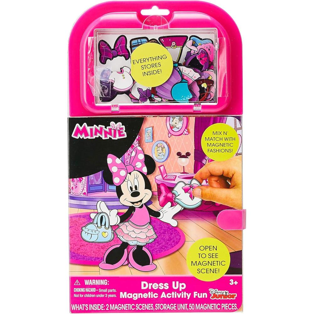 image:imageTara Toys Disney Minnie Mouse Magnetic Dress Up Wooden Doll Toy with Mix amp Match Outfits amp Storage Box Pretend Play Set for Girls Ages 3Minnie