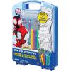 Disney Stitch Stow & Go Activity Kit – 17-Piece Travel Art Set with Coloring Sheets, Crayons, Stickers & Carrying Case – Preschool Creative Kit for Ages 3+(Spidey)